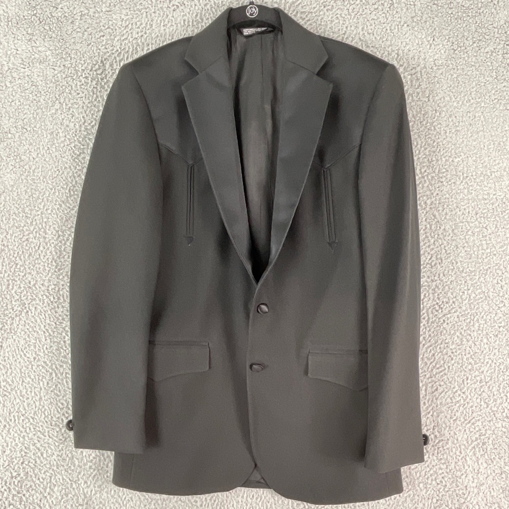 Silverado Western Blazer Mens 36 Regular Black Yoke Arrow Detail Cowboy Jacket